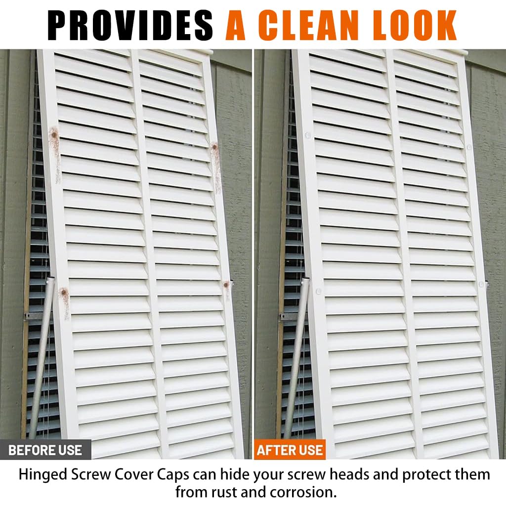 Serplex 300Pcs Plastic Hinged Screw Cover Caps, Folding Screw Cover Cap, Snap Washer Covers Flip Tops for Covering Screw Heads, Screw Protection for Home & Industrial Use (White) Serplex 300Pcs Plastic Hinged Screw Cover Caps, Folding Screw Cover Cap, Snap Washer Covers Flip Tops for Covering Screw Heads, Screw Protection for Home & Industrial Use (White)